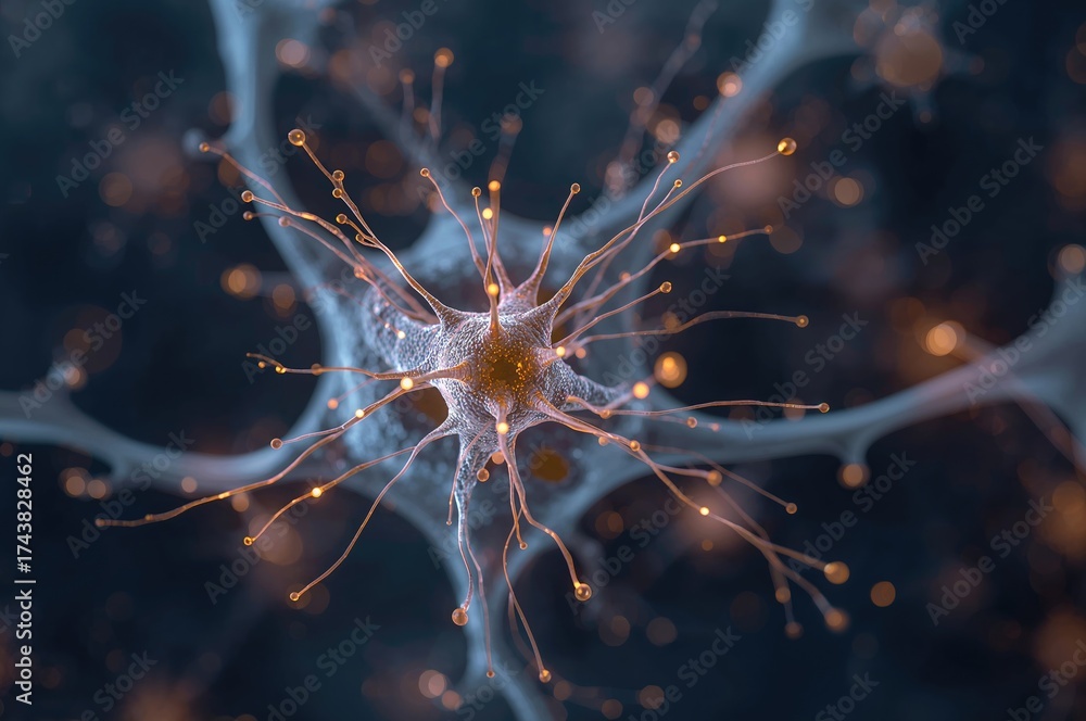 Obraz premium Quantum Entanglements, Neural Connections, and Synaptic Activity