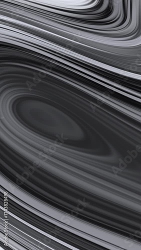 gradient white and black Vertical abstract black and gray marble swirl pattern with smooth circular lines and flowing textures. Elegant modern background with liquid and wave-like movement.