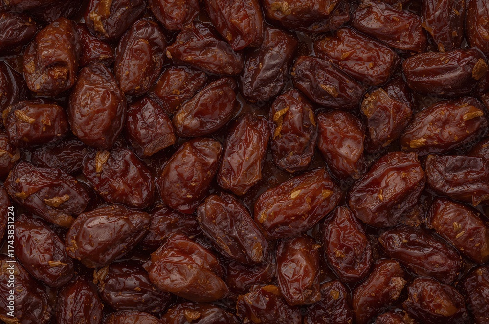 Obraz premium Close-up view of assorted delicious dried dates filling the frame