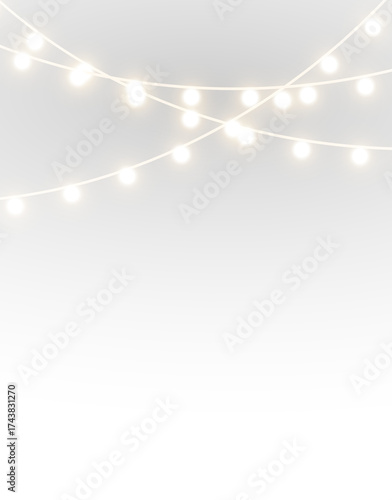 png bright glowing Christmas garland light for festive holiday decoration
