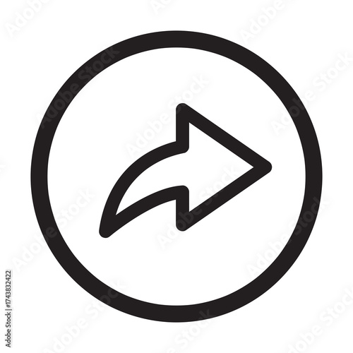share button icon with outline style and black color