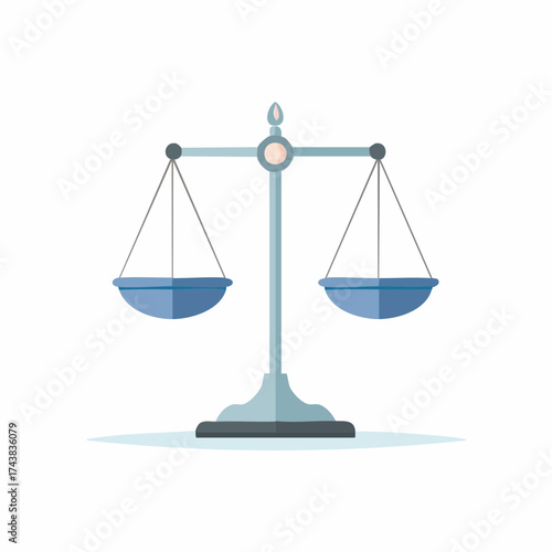 Illustrative Blue Justice Scales of Measurement, Law Concept, Fairness, and Balance, Scales Icon
