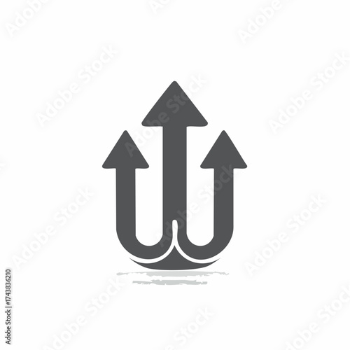 Free Download Abstract trident icon with three upward arrows symbolizing growth and success - GFXLoad