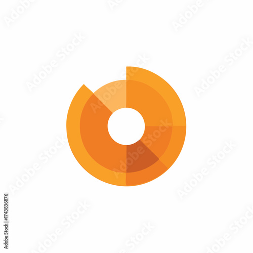 Abstract orange circle segmented infographic chart design element