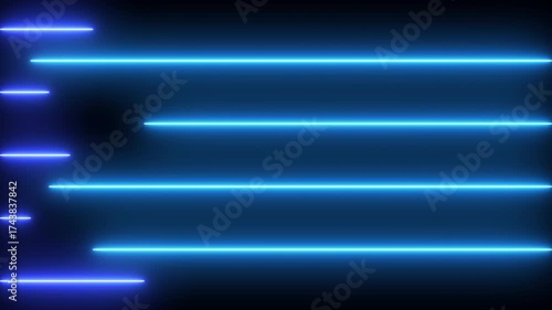 4K Animated cool neon lines on a sleek dark background.Abstract cool lines for nightclubs, live streams, web design, and social media.Neon lines that move with rhythm, style, and pure digital energy