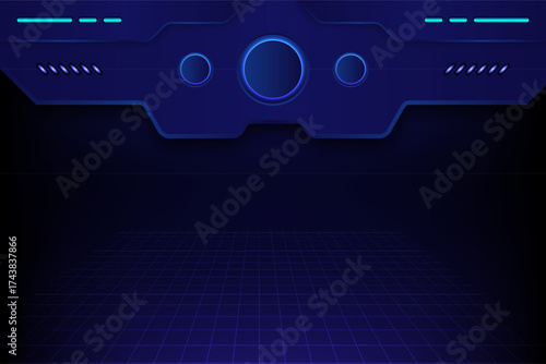Modern sci-fi user interface with glowing blue details, perfect for gaming, tech or virtual design