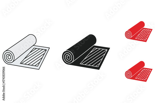Vector art of yoga mat, a versatile fitness accessory for exercise and relaxation
