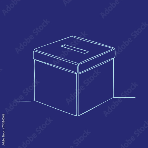 Simple ballot box with a slot on top for collecting votes or contributions, set against a dark for clarity