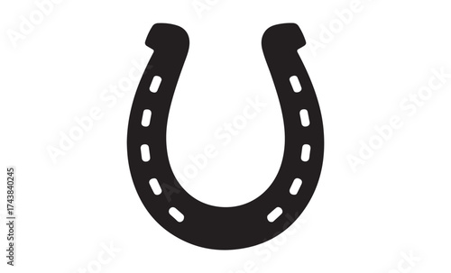 Horse shoe silhouette, Horseshoe icon vector illustration