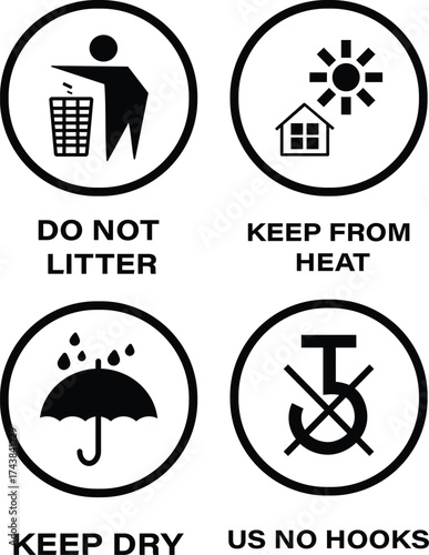 Black fragile shipping or packaging icons symbol, Vector illustration for logistics and shipping sign,including fragile, upward, glass, recycled, keep dry, Common packaging & warning illusions,
