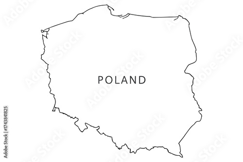 Vector art of outline map of poland, perfect for geographical and political designs