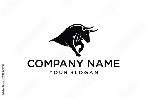 Bull El Toro Horned Animal Nature Attack Angry Logo Template