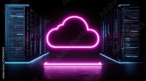 Cloud storage concept. Digital data backup and online file management technology.