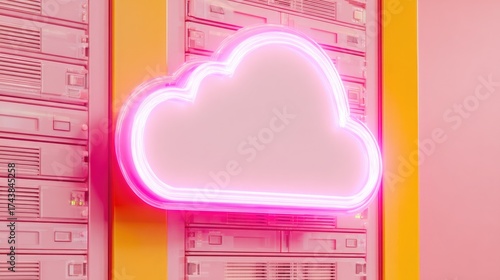 Cloud storage concept. Digital data backup and online file management technology.
