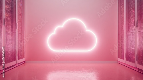 Cloud storage concept. Digital data backup and online file management technology.