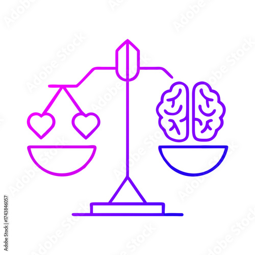 Mind and heart: the eternal search for balance, where a bowl with a brain balances a bowl with hearts, embodies the eternal question: what is more important — logic or emotions?