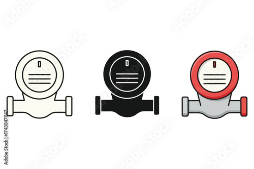 Illustration of a water meter, a device used to measure water consumption