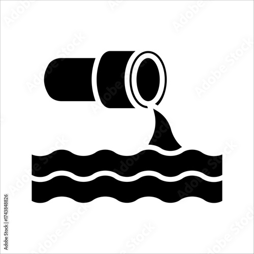 waste water Icon. Symbol isolated white background. vector illustration. color editable.