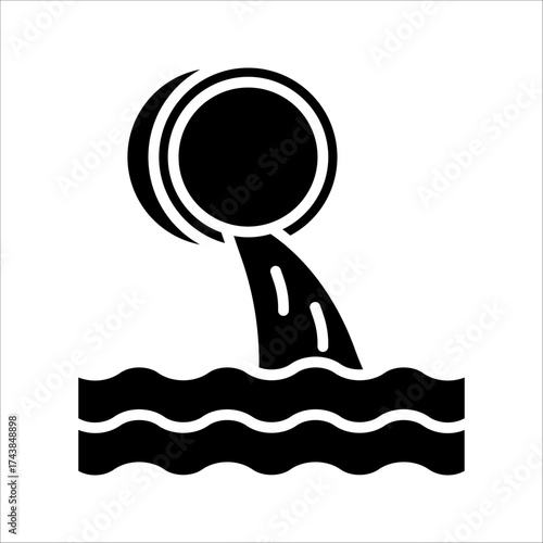 waste water Icon. Symbol isolated white background. vector illustration. color editable.