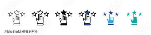 Star rating icons. interactive feedback symbols for reviews and evaluations