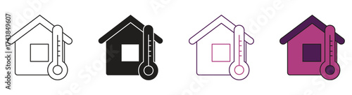 Insulation icon set,  interpretation of home insulation. Vector illustration .