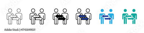 Flat vector icons representing teamwork, leadership, collaboration, and business success. Ideal for corporate projects, office communication, and team-building content.