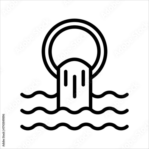 waste water Icon. Symbol isolated white background. vector illustration. color editable.