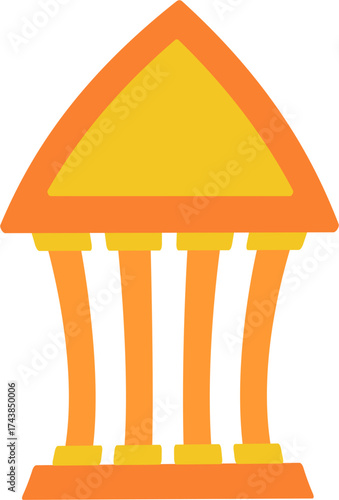 Graphic of Orange Building with Columns