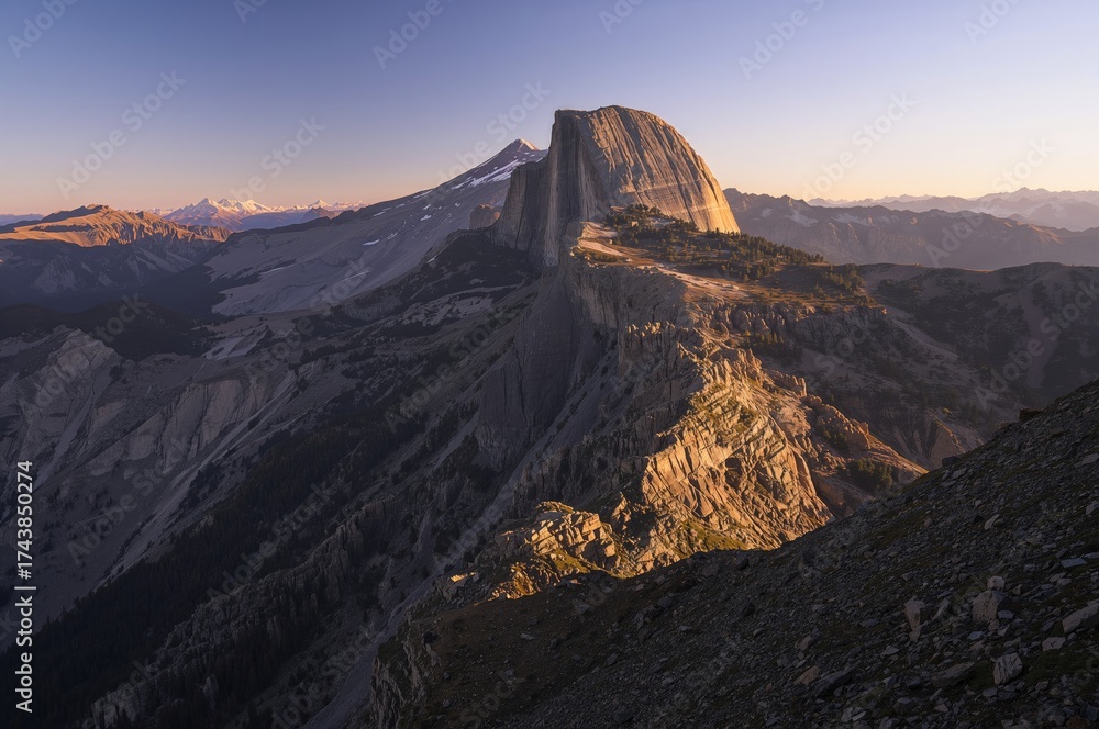 Fototapeta premium Mountain range featuring the Moto peak