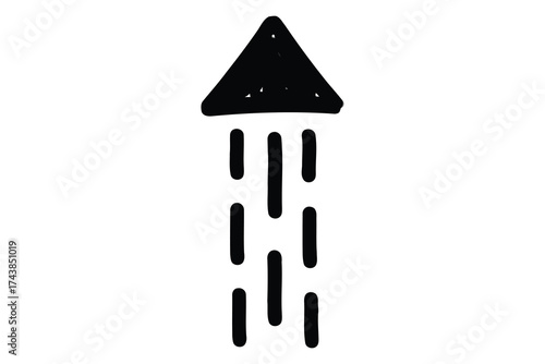 Vector art of hand drawn arrow pointing upward, symbolizing direction, growth, and progress