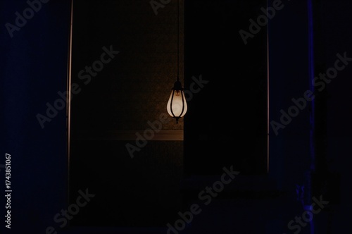 One light missing, resulting in a rather dim setting