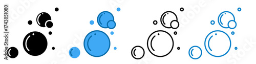 Soap foam bubbles vector icon. Fizzy drink, champagne pictogram, oxygen bubbles design