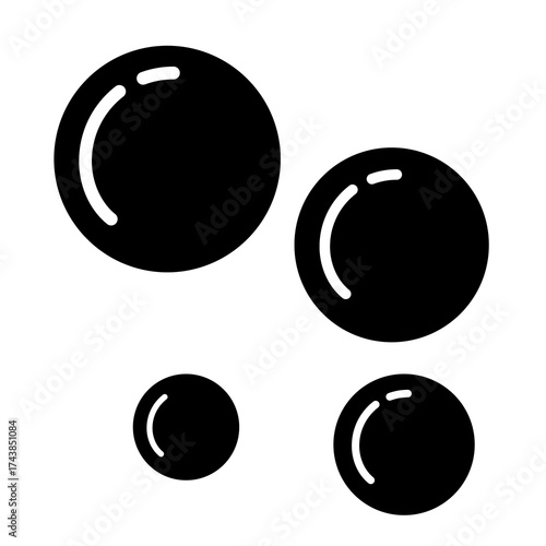 Soap foam bubbles vector icon. Fizzy drink, champagne pictogram, oxygen bubbles design