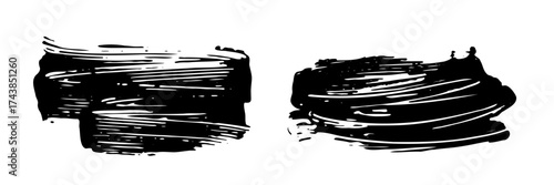 Mascara brush stroke isolated. Black eyelash makeup smudge