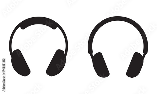 Headphone silhouette icon vector
