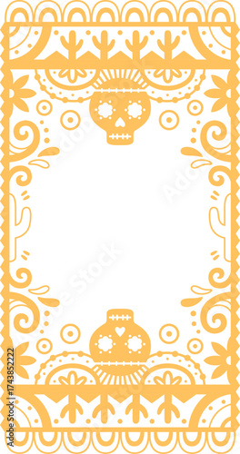 Latino Frame with Skull