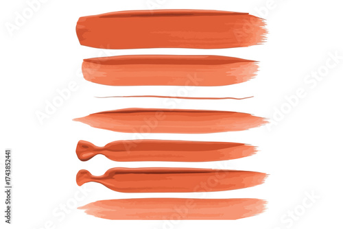 Vector art of set of terracotta brush strokes, perfect for adding a touch of warmth and texture