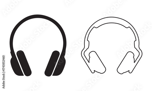 Headphone silhouette icon vector