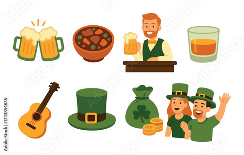 Irish cultural celebration with food, drinks, and festivities