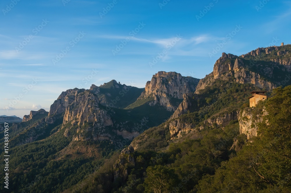Fototapeta premium Scenic outlook from mountain peaks