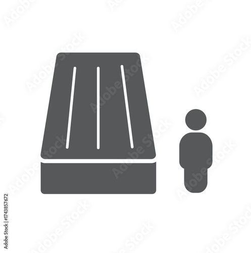 Mattress for one person, icon, vector.