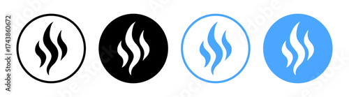 Smoke steam icon vector logo set on transparent background