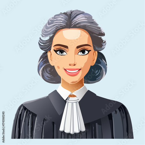 Female judge portrait with transparent background