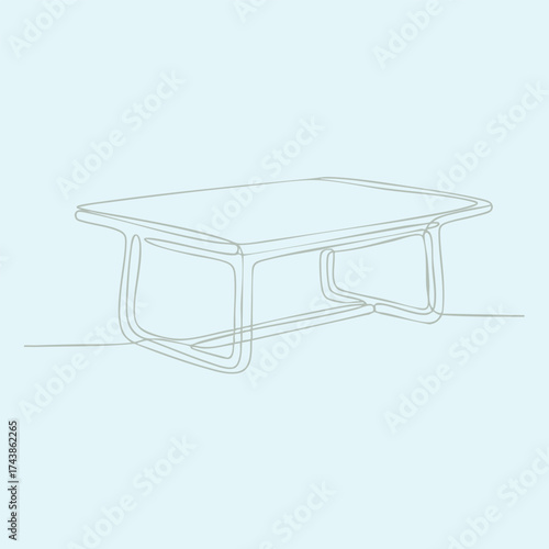 Modern minimalist coffee table with sleek design and smooth curves in a contemporary living space