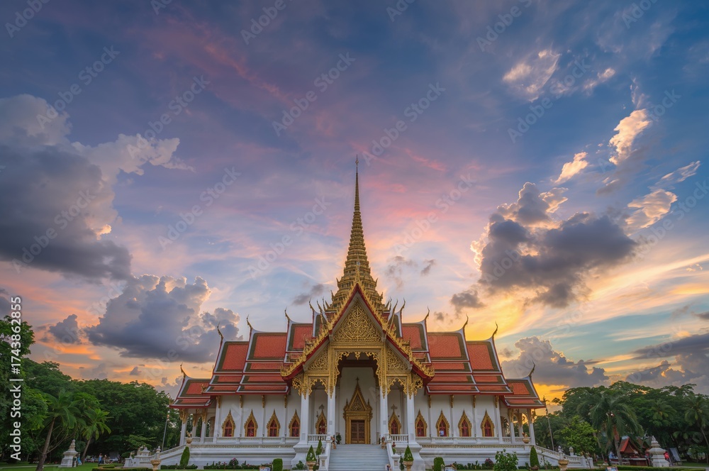 Fototapeta premium Ancient Buddhist Temple Known as Wat Thotsathep in Southeast Asia
