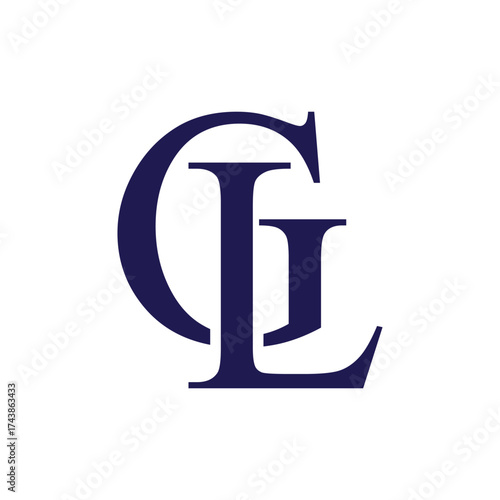 logo design vector initial letter gl with serif font for legal company