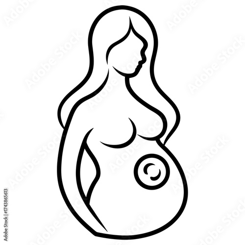 Pregnant woman minimalist vector illustration design representing motherhood and anticipation in simple and elegant lines
