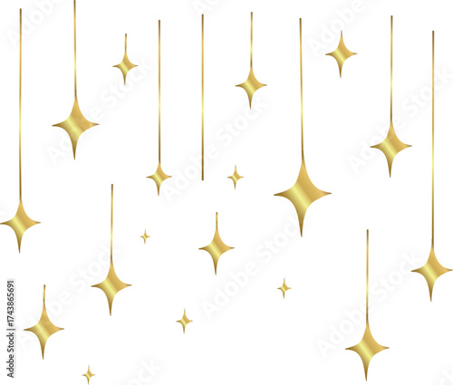 Elegant Golden Star Dangles 