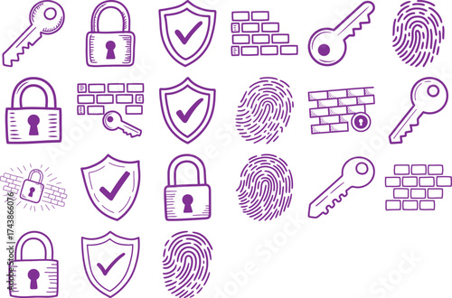 Unlock peace of mind with these stylish security icons for your digital projects now