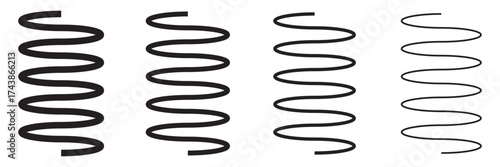 Flexible spring icon vector outline set illustration sign